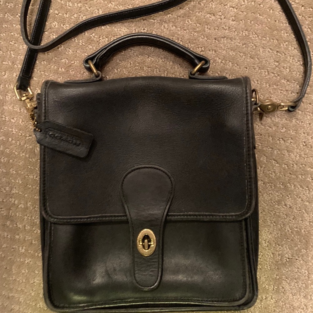 Vintage Coach Messenger Bag - Black